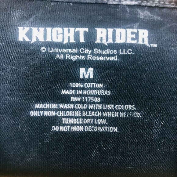 Universal Studios Knight Rider Kitt Graphic Tee Sz Medium LS Black Mineral Wash - Picture 5 of 8